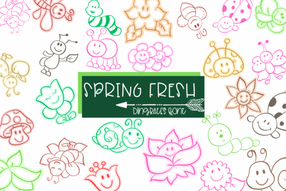 Spring Fresh: A Playful Dingbats Font for Creative Projects